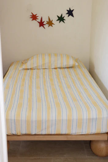 Sea Stripe Fitted Frill Sheet Set - Single