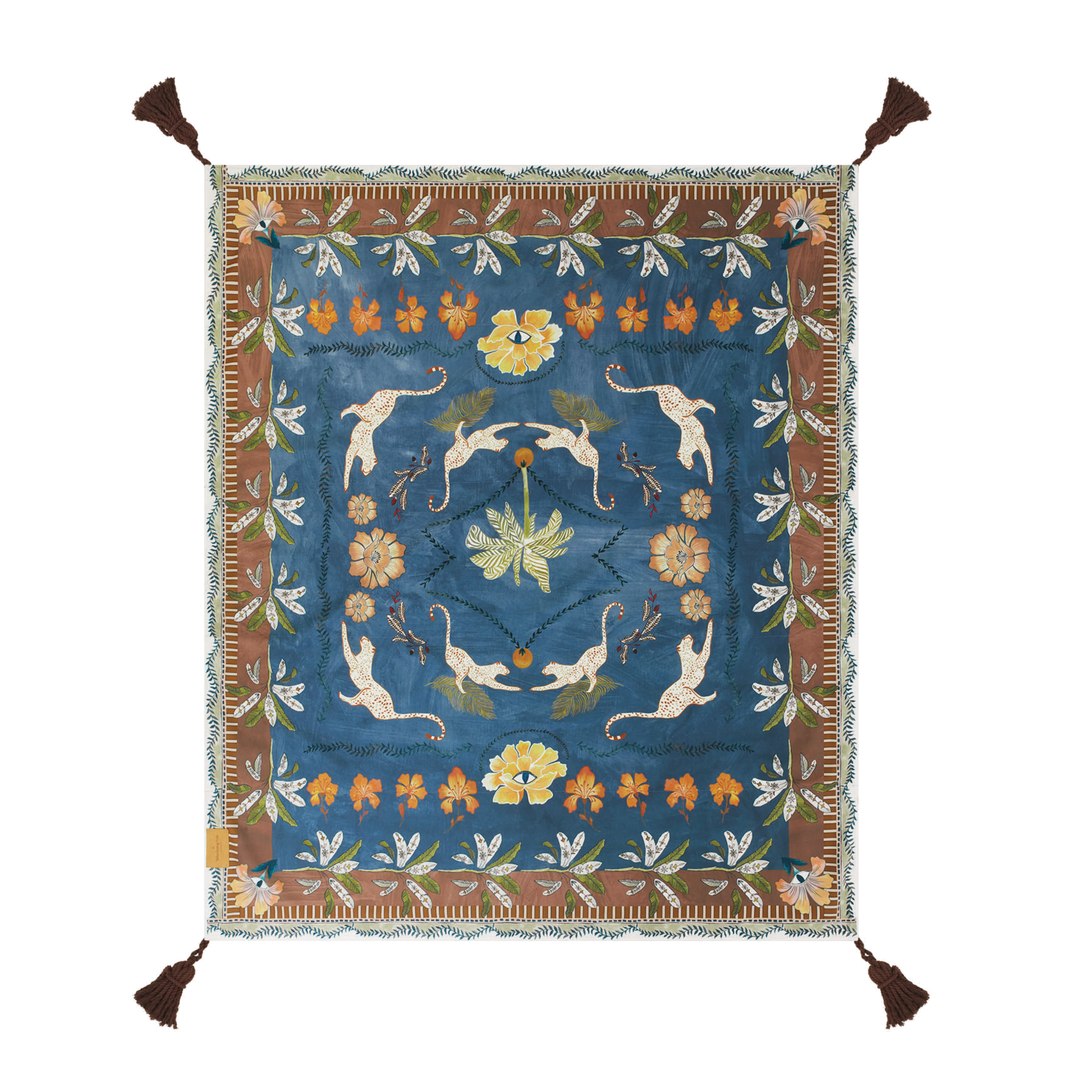 Eye of the Jungle Picnic Rug - Lagoon