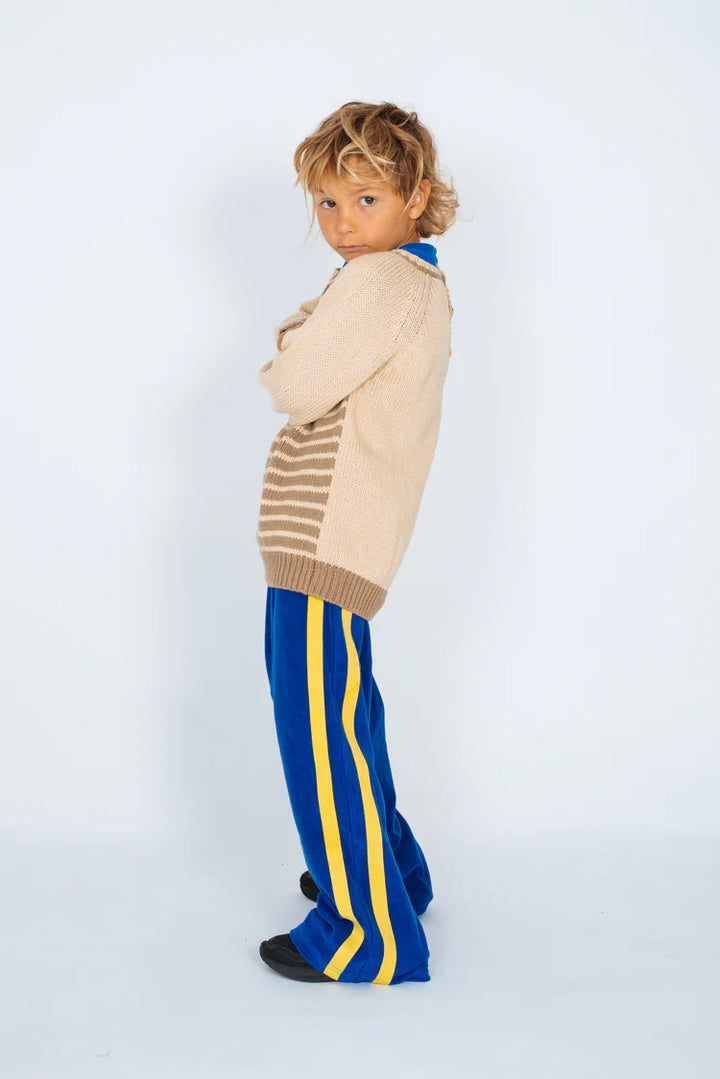 Mini Terry Pant - Cobalt & Yellow
