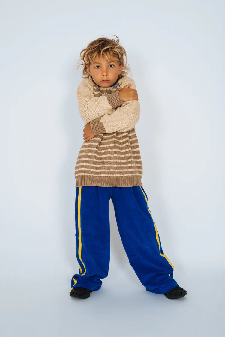 Mini Terry Pant - Cobalt & Yellow
