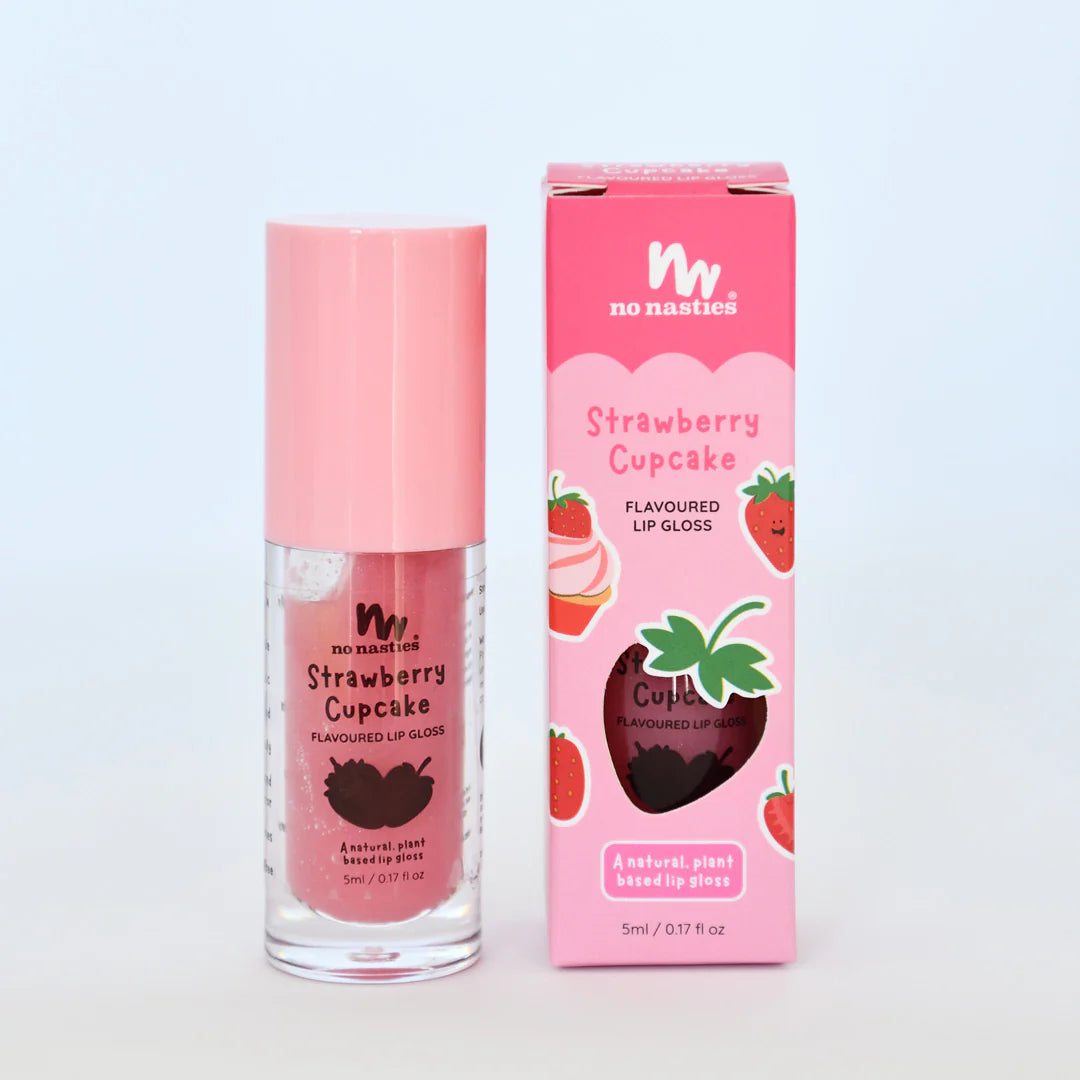 Natural Kids Lip Gloss Wands - Strawberry Cupcake