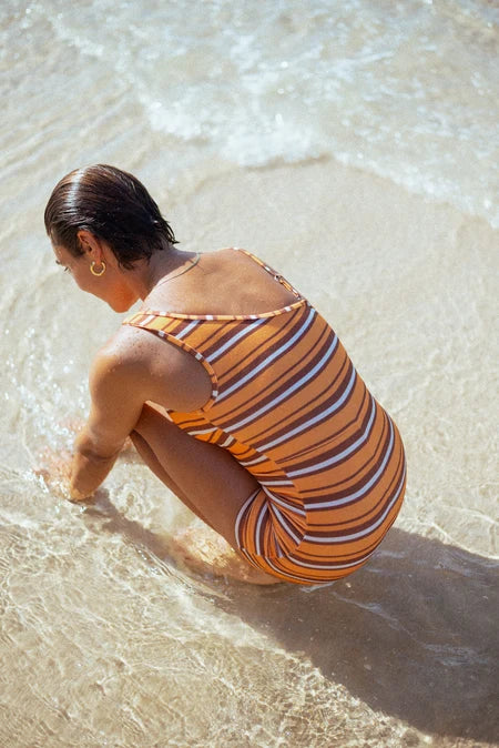 Patty Romper - Sunset Stripe