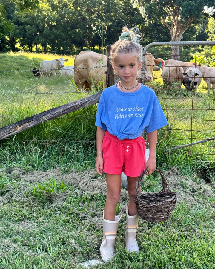 Roses Are Red Tee - Sky