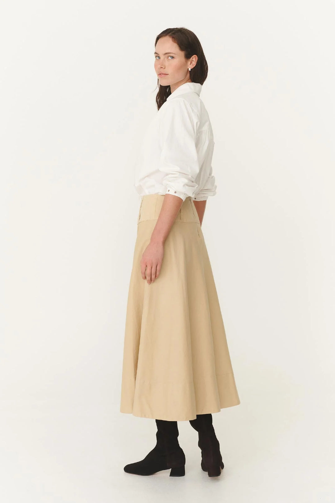 Anouk Midi Skirt - Khaki