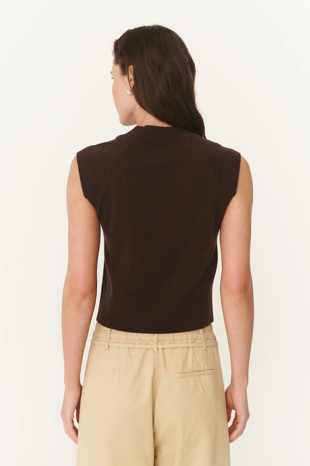 Quinn Merino Knit Vest - Dark Cocoa