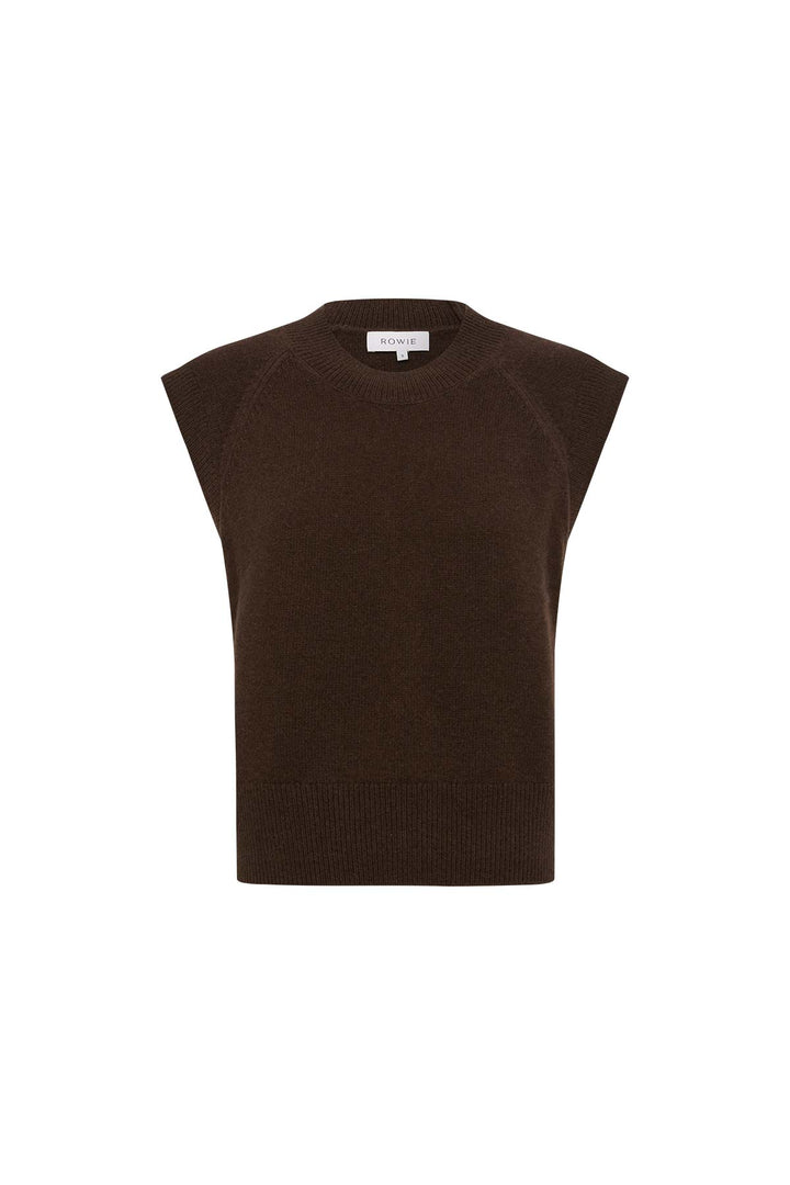 Quinn Merino Knit Vest - Dark Cocoa