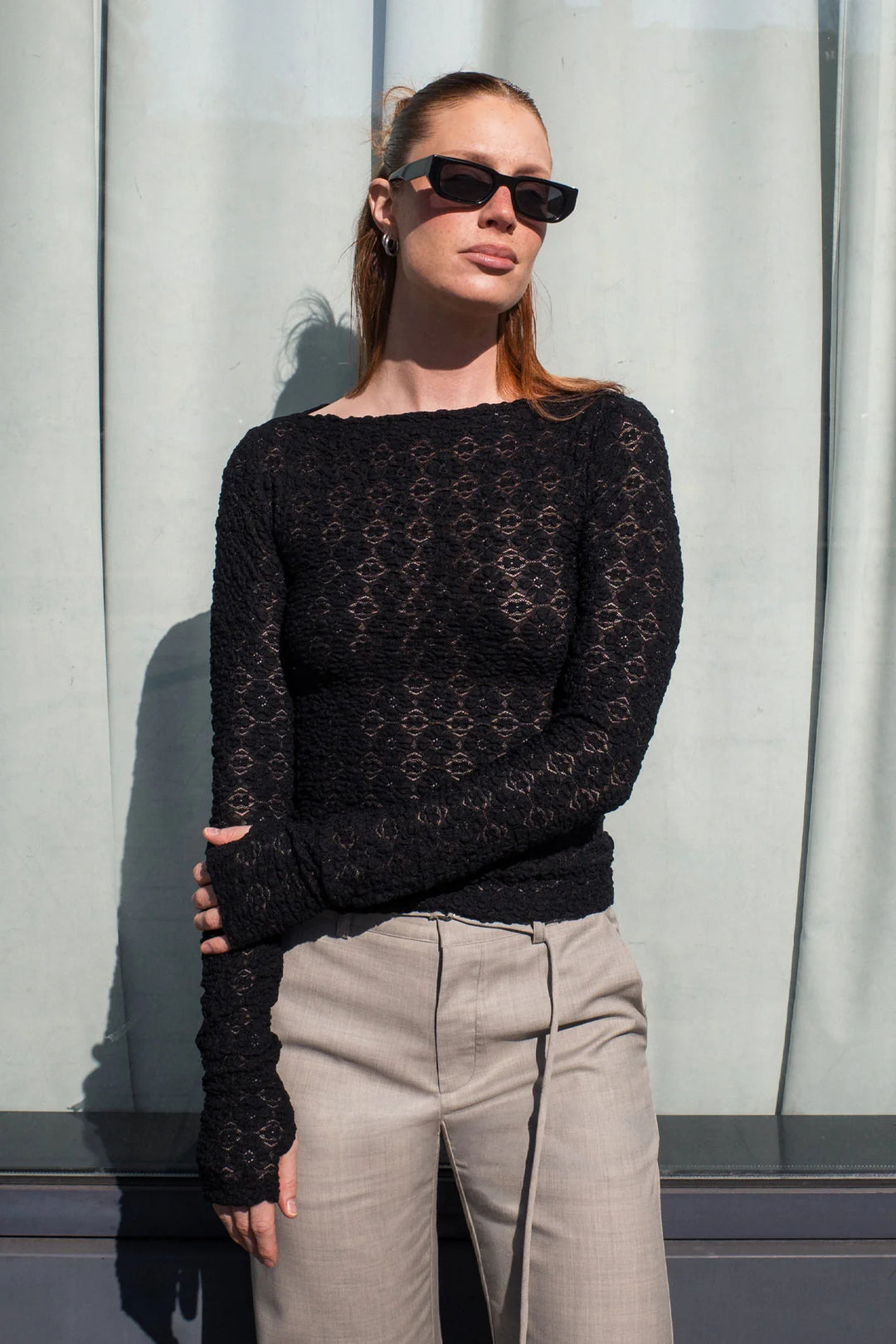 Samantha Clover Lace Top - Noir