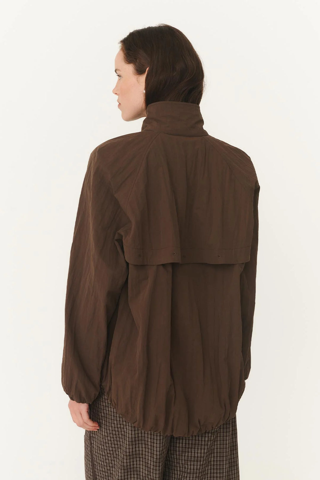 Soren Funnel Neck Bomber Jacket - Cocoa