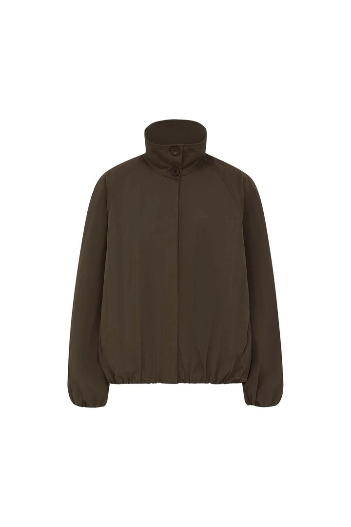 Soren Funnel Neck Bomber Jacket - Cocoa