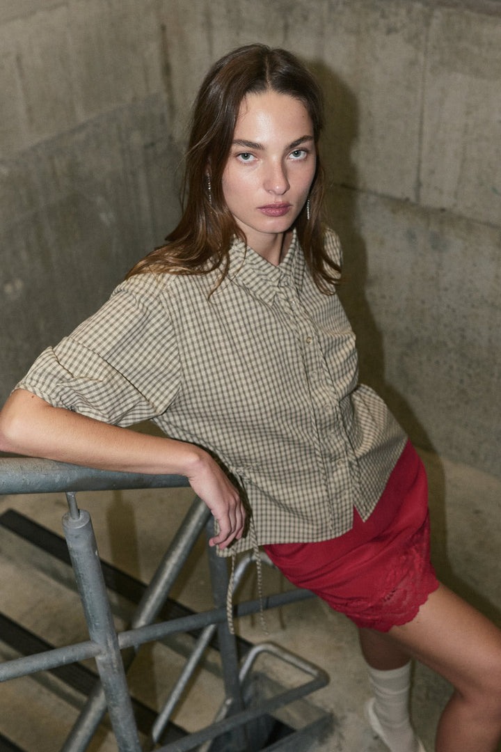 Marina Silk Mini Skirt - Red