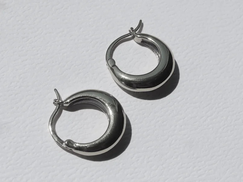 Chunky Halo Earrings - Silver