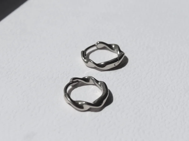 Twist Halo Earrings - Silver