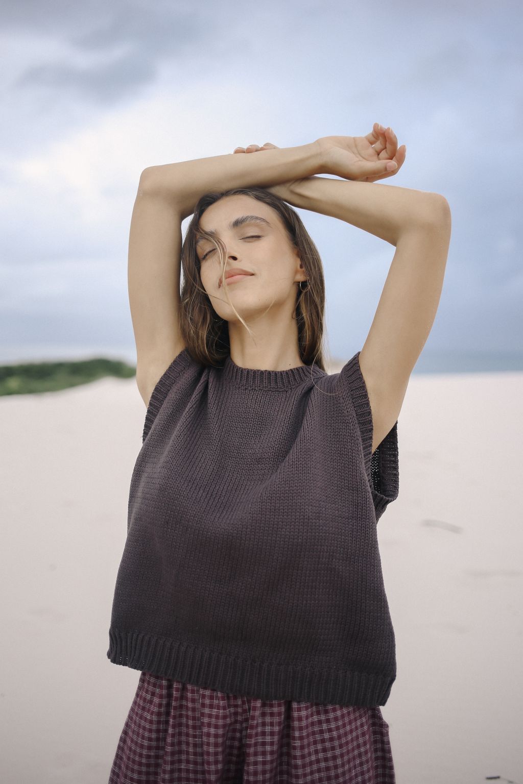 Cecilia Knit Vest - Chocolate