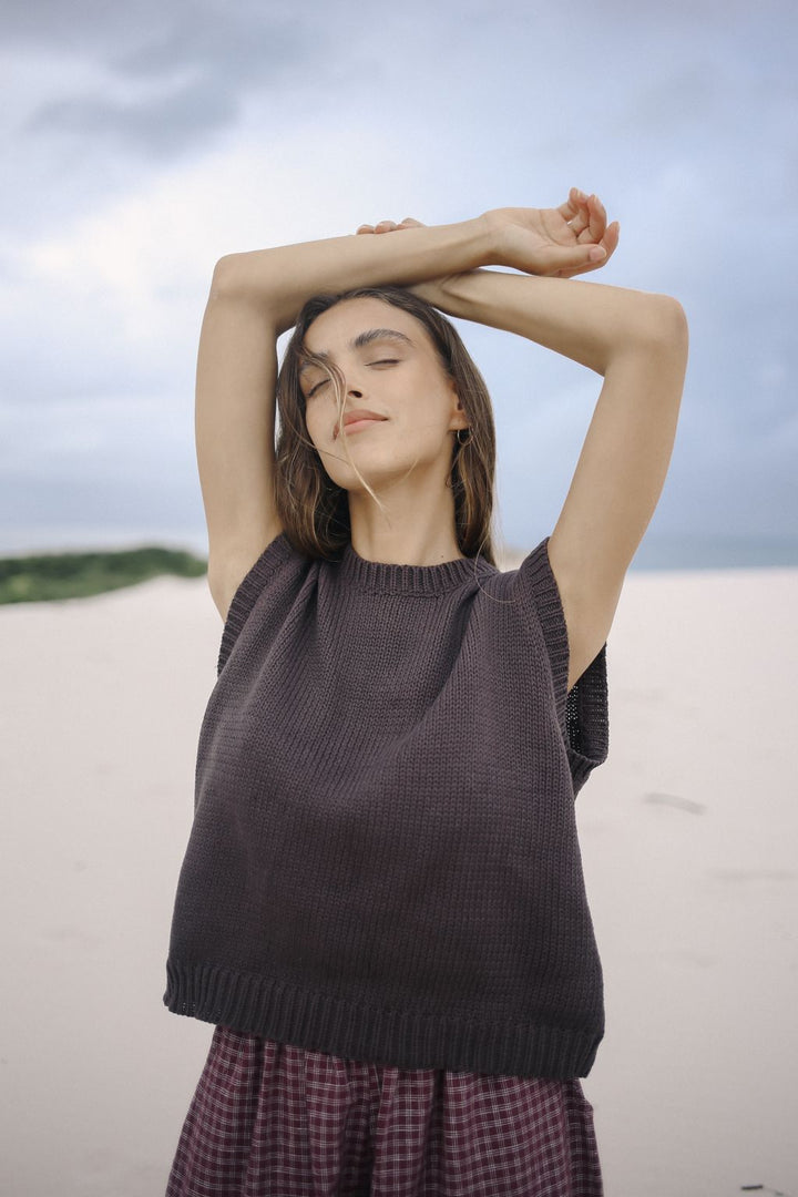 Cecilia Knit Vest - Chocolate