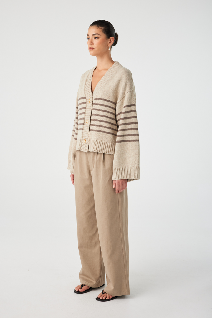 Aiko Cardigan - Sand Marle & Cacao