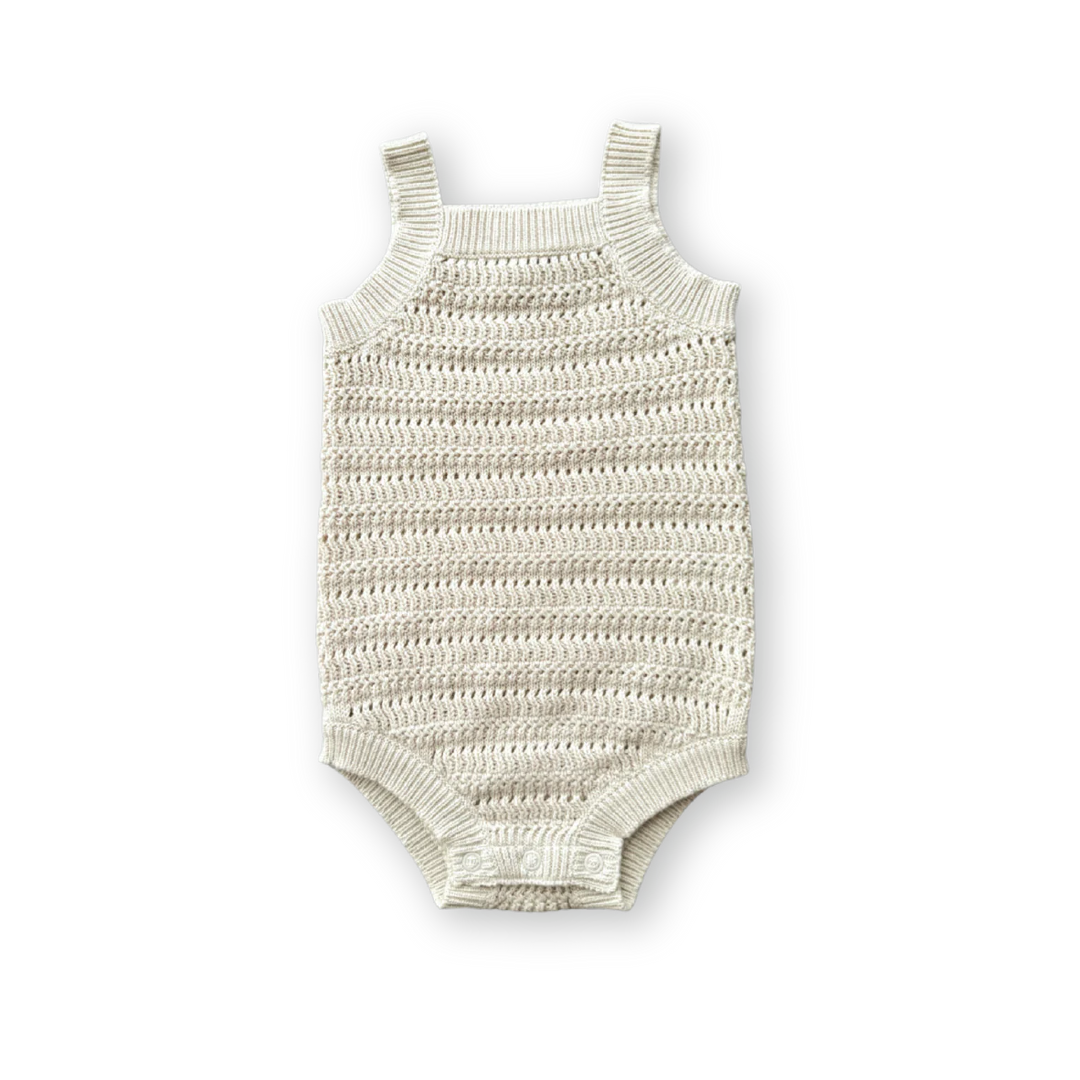 Knitted Organic Singletsuit - Dune