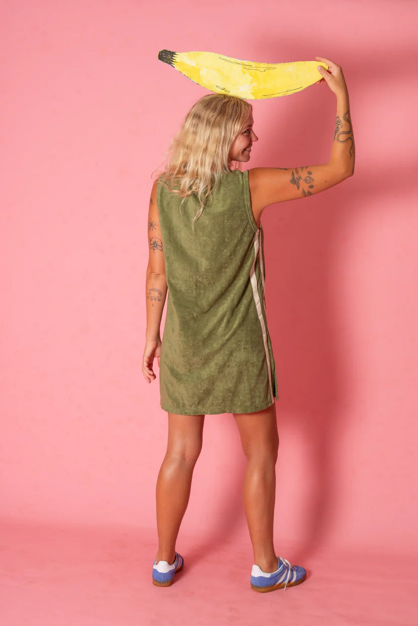 Sporty Terry Dress - Olive