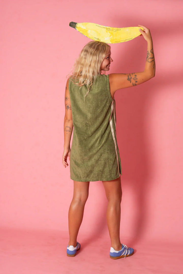 Sporty Terry Dress - Olive