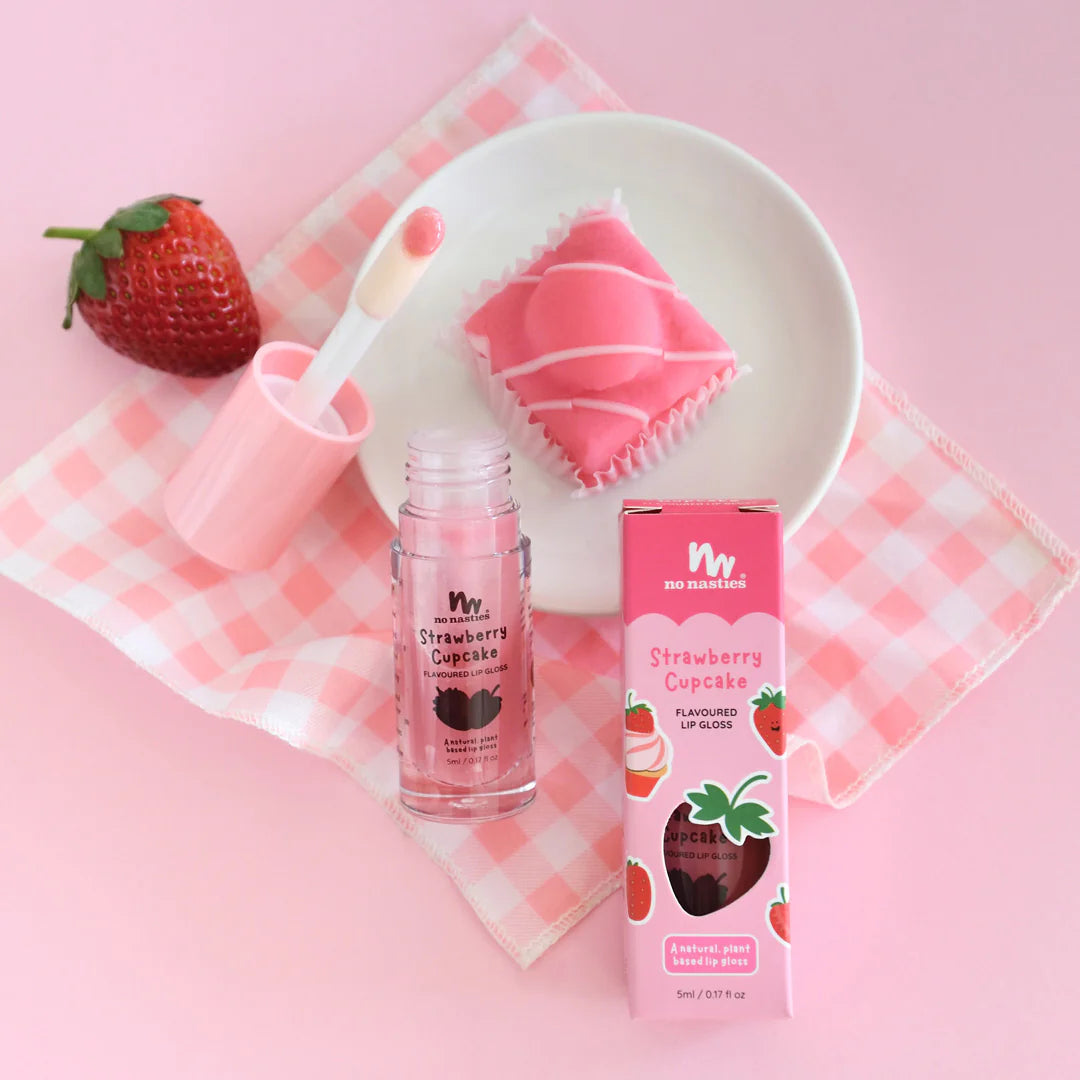 Natural Kids Lip Gloss Wands - Strawberry Cupcake