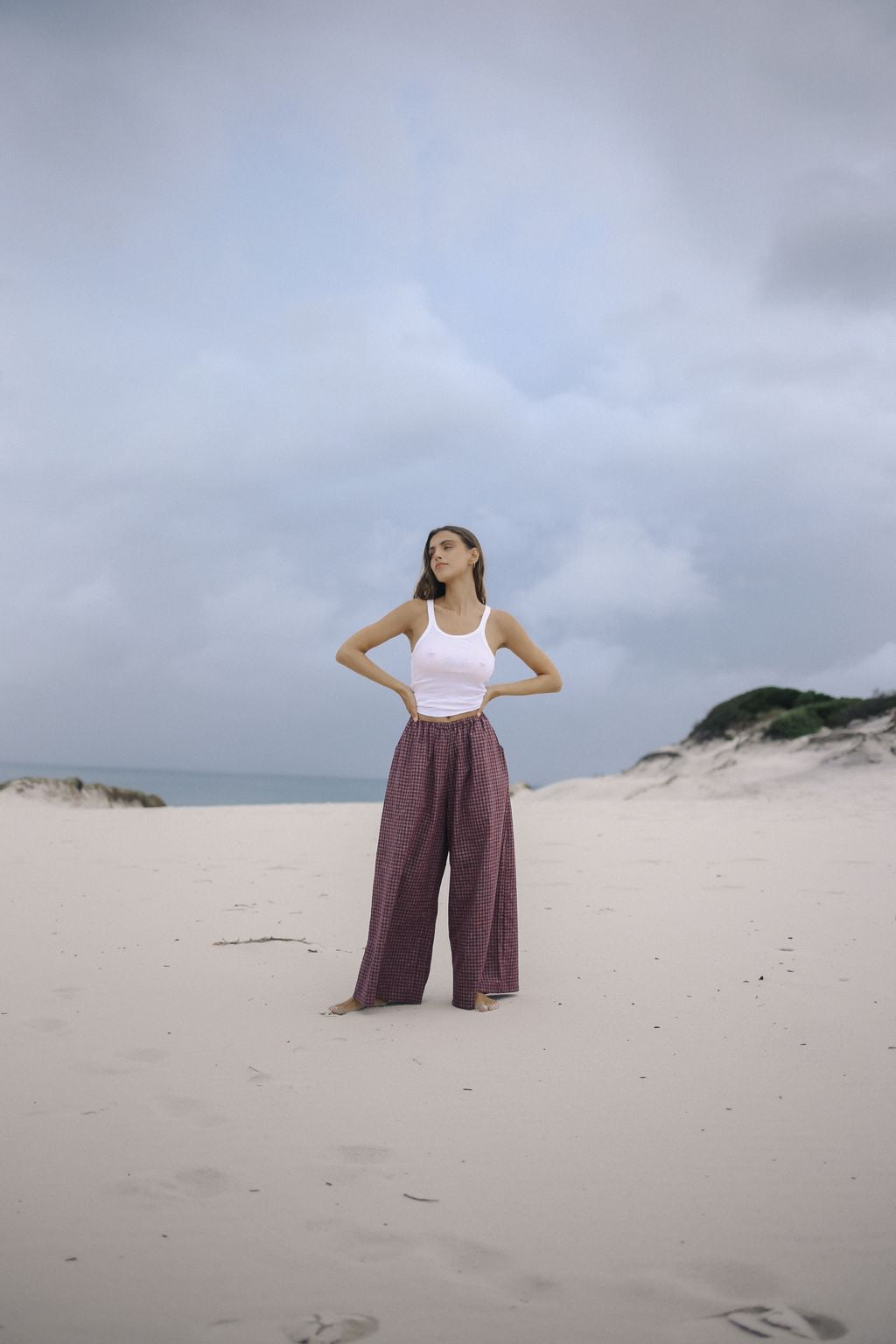 Ivy Pant - Fig Hemp Check